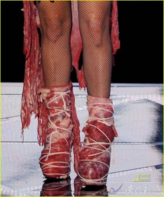 lady gaga mv音樂錄影帶大獎頒獎禮 lady gaga 肉片裝有點血腥感覺