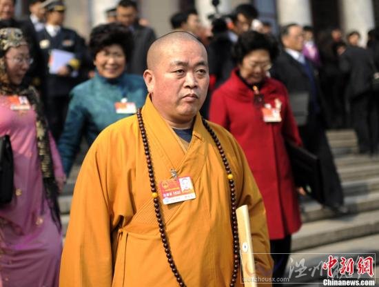 資料圖：少林寺方丈釋永信。中新社發(fā) 廖攀 攝