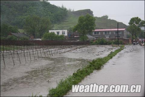 遼源28日出現(xiàn)短時強降雨 市區(qū)低洼路面積水（圖）