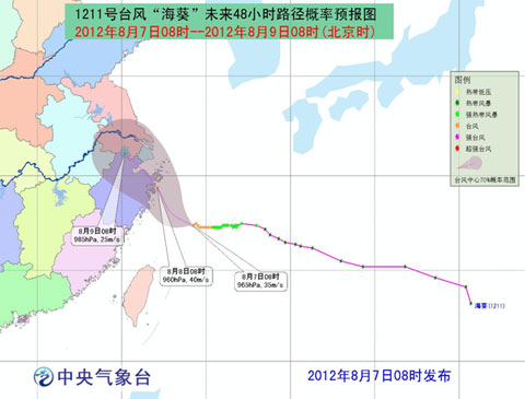 臺風海葵路徑圖