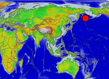2012年12月15日美國尼爾群島地震震中位置