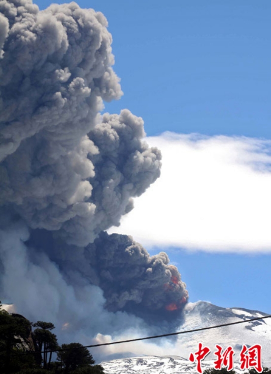 阿根廷科帕韋火山噴發