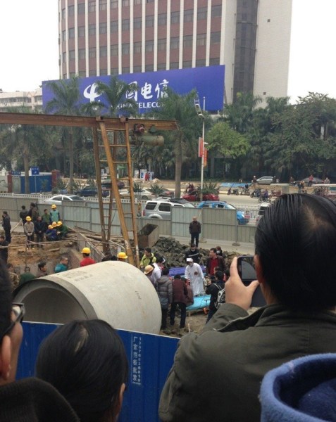 南寧地鐵塌方報道有誤，發生塌方事故的是南寧市政污水管線工地