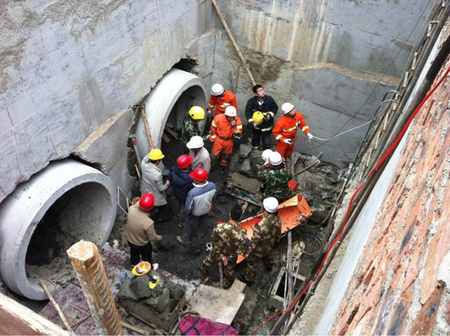 南寧地鐵塌方報道有誤，發生塌方事故的是南寧市政污水管線工地