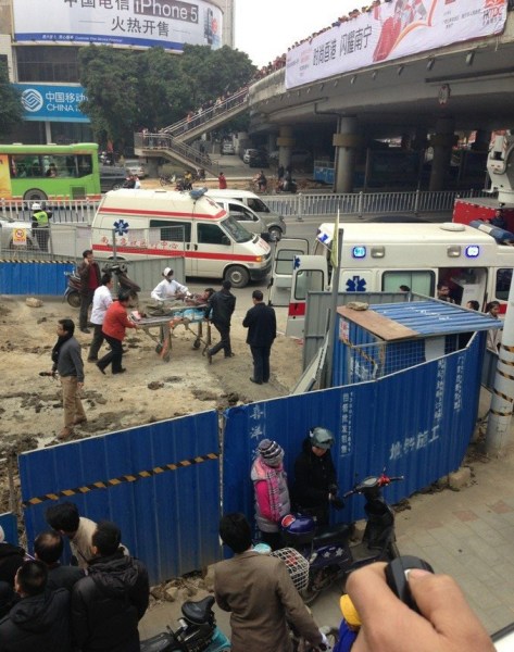 南寧地鐵塌方報道有誤，發生塌方事故的是南寧市政污水管線工地