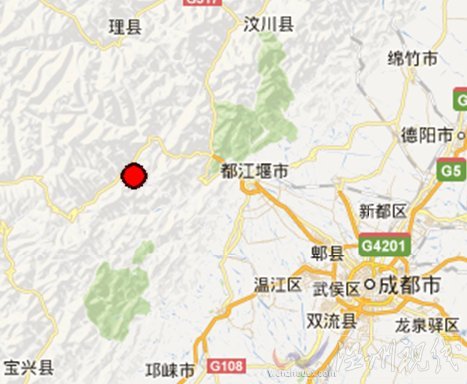 汶川地震震中附近2.9級地震