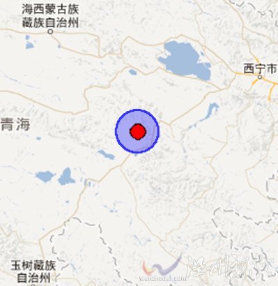 青海省興海縣和都蘭縣交界3.7級地震震中位置圖
