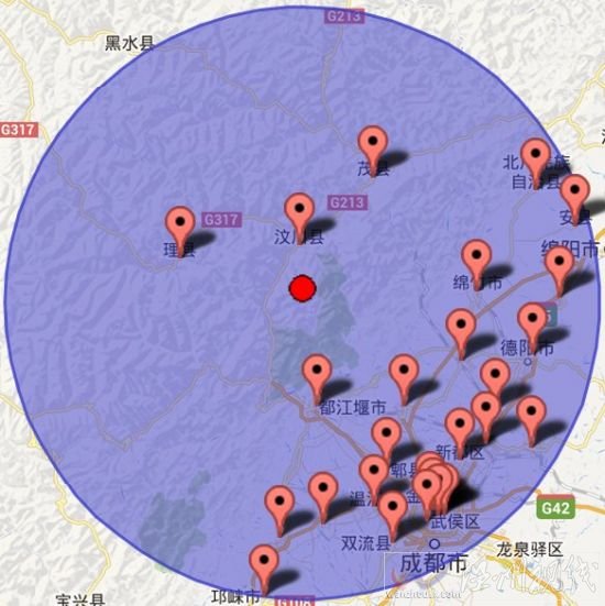 四川省成都市都江堰市和汶川縣交界地震