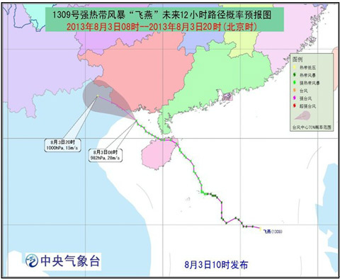 臺風飛燕登陸