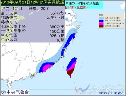 臺(tái)風(fēng)玉兔實(shí)況數(shù)據(jù)消息