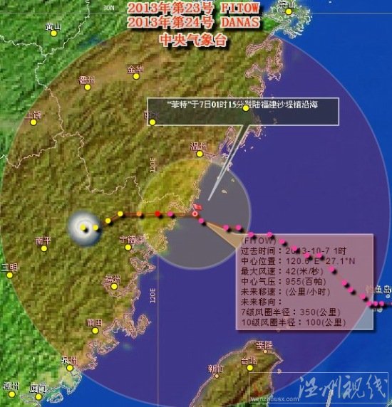 強(qiáng)臺(tái)風(fēng)菲特登陸中國
