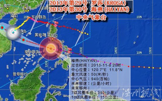 強臺風海燕最新路徑