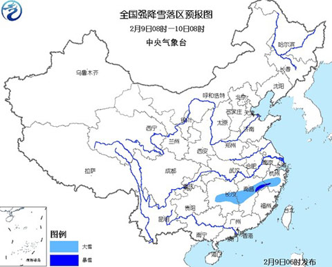 今明兩天江西浙江暴雪區(qū)域預(yù)報(bào)圖