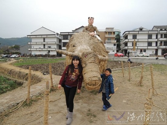 溫州永嘉蒼坡古村落別致稻草人 由永嘉民間高手制作