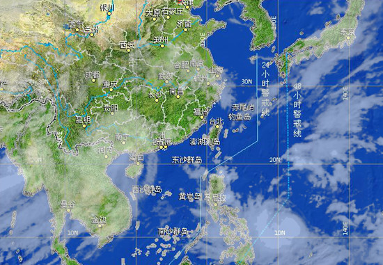 第十號(hào)臺(tái)風(fēng)麥德姆衛(wèi)星云圖