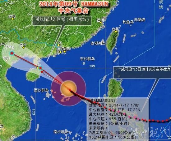 威馬遜臺風路徑