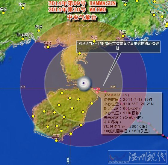 威馬遜臺(tái)風(fēng)登陸海南