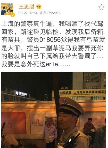 王思聰被調查后發微博表不滿