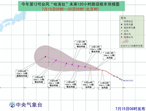 臺(tái)風(fēng)哈洛拉路徑圖
