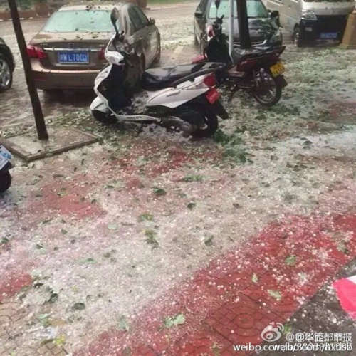 會理縣下冰雹