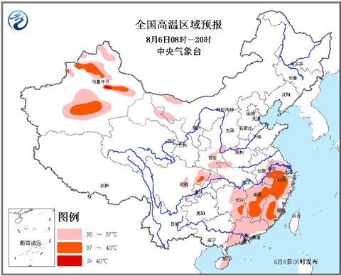 高溫黃色預警：安徽浙江等5省最高氣溫超37℃