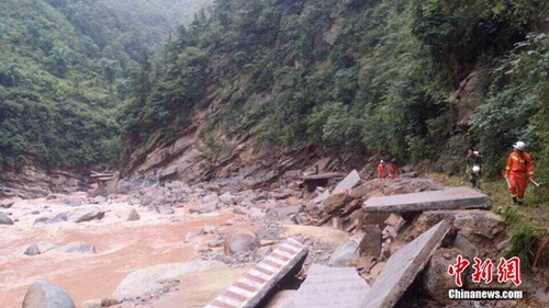 四川省敘永縣暴雨洪災泥石流災害