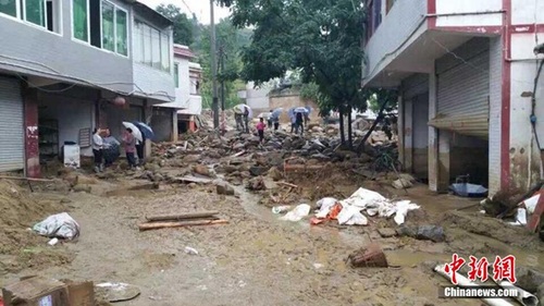 四川省敘永縣暴雨洪災泥石流災害