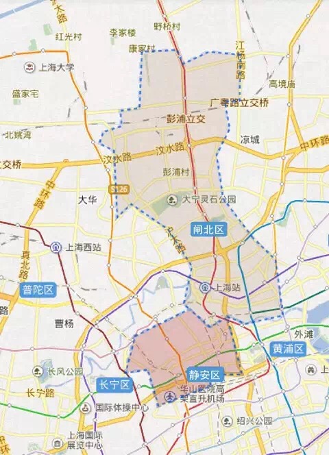 上海靜安閘北兩區(qū)擬合并