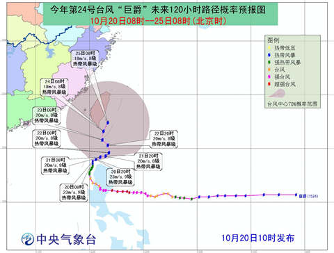 臺(tái)風(fēng)巨爵路徑預(yù)報(bào)圖