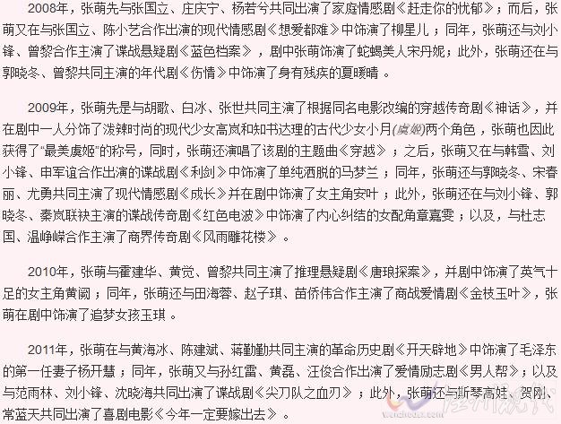 張萌個人資料