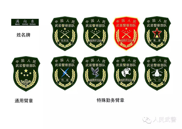 武警更換標(biāo)志服飾