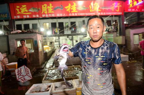 武漢現(xiàn)雙嘴怪魚(yú)