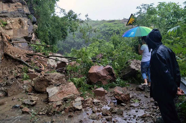 重慶巫溪縣暴雨洪災(zāi) 泥石流