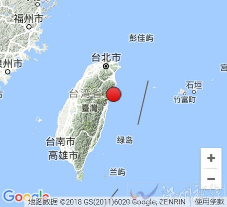 臺灣花蓮海域發生6.1級地震