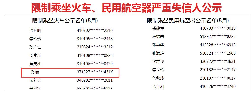 霸座男被列黑名單 霸座男孫赫被限制乘坐所有火車