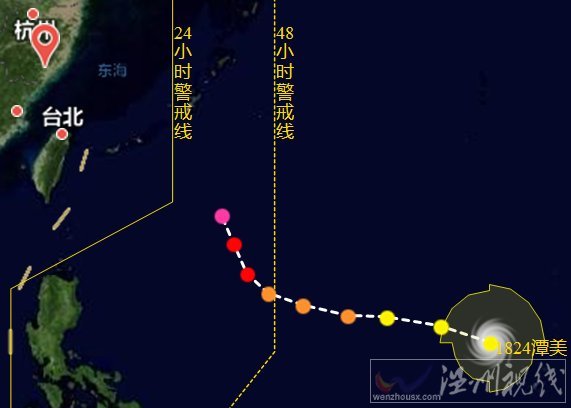 臺風(fēng)潭美路徑圖