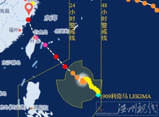 臺(tái)風(fēng)利奇馬最新路徑圖