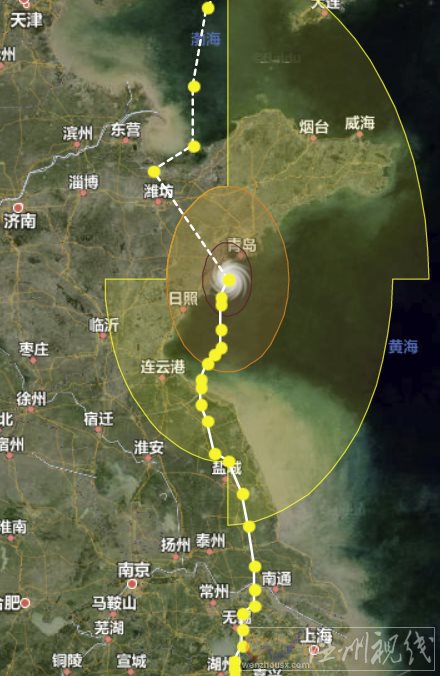 利奇馬入江蘇境內(nèi) 已經(jīng)過(guò)江蘇到青島了