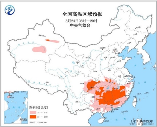 40℃高溫預警 7省局部高溫超40℃