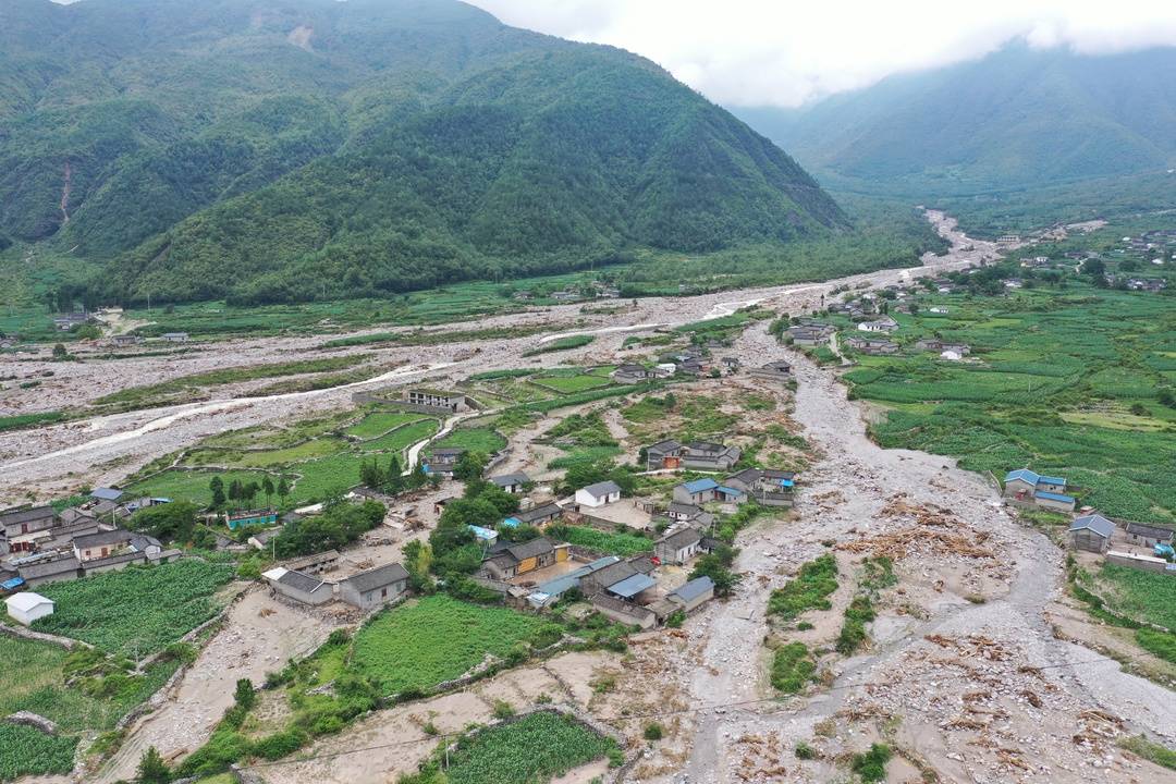 四川冕寧縣暴雨災情