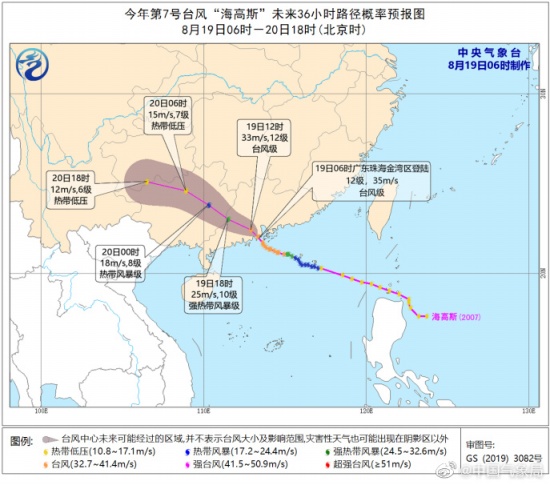 臺風海高斯路徑圖