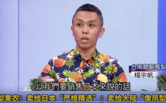 臺(tái)灣果農(nóng)上電視得意爆料：好的鳳梨賣日本，差的才賣給大陸