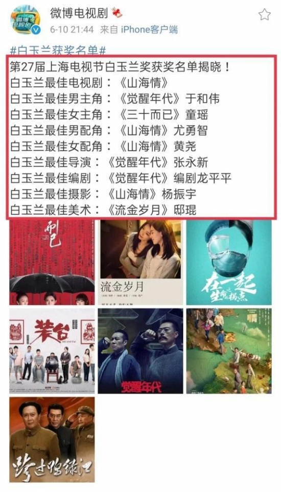 童瑤獲白玉蘭最佳女主角