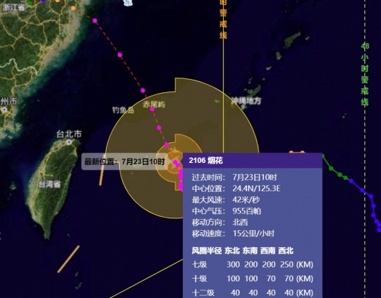 寧波臺(tái)風(fēng)煙花最新路徑