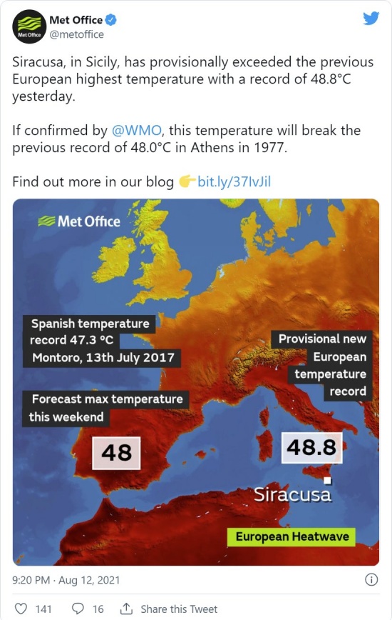 歐洲警告為50℃的溫度做好準(zhǔn)備