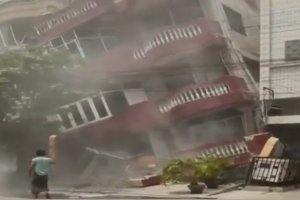 緬甸強震大橋房屋垮